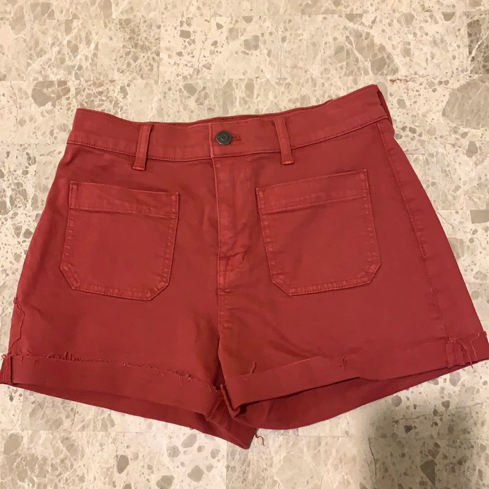 madewell maroon shorts